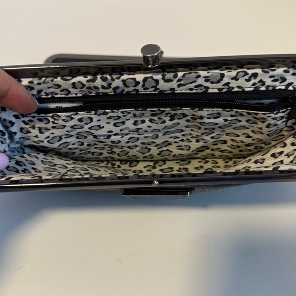 Kenneth Cole New York Black Leather Double Frame Wallet Clutch Organizer - Picture 6 of 8